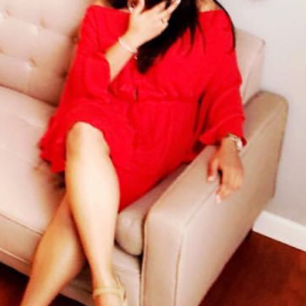 Red Flowy Romper